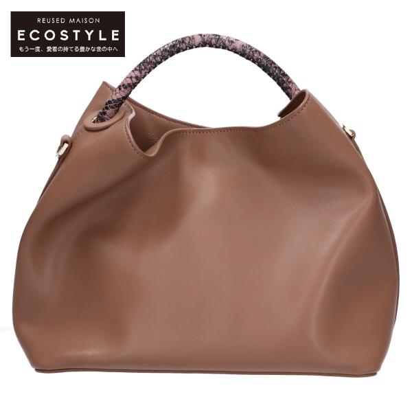 美品 elleme エレメ RAISIN パイソン型押しレザー 2WAY