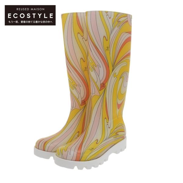 未使用 EMILIO PUCCI エミリオプッチ 総柄 レインブーツ レディース