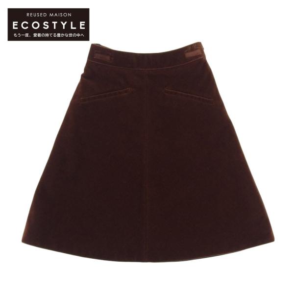 CELINE 美品 セリーヌ 70〓S ショート ベルベット スカートレディース