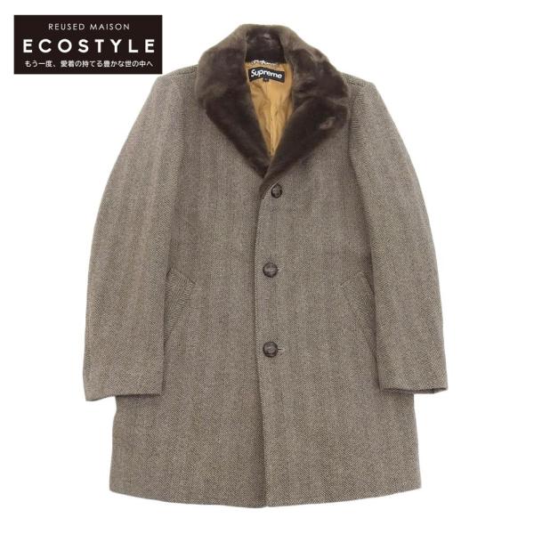 supreme Fur Collar Tweed Coat 15aw コート wine-king_2889900000072465