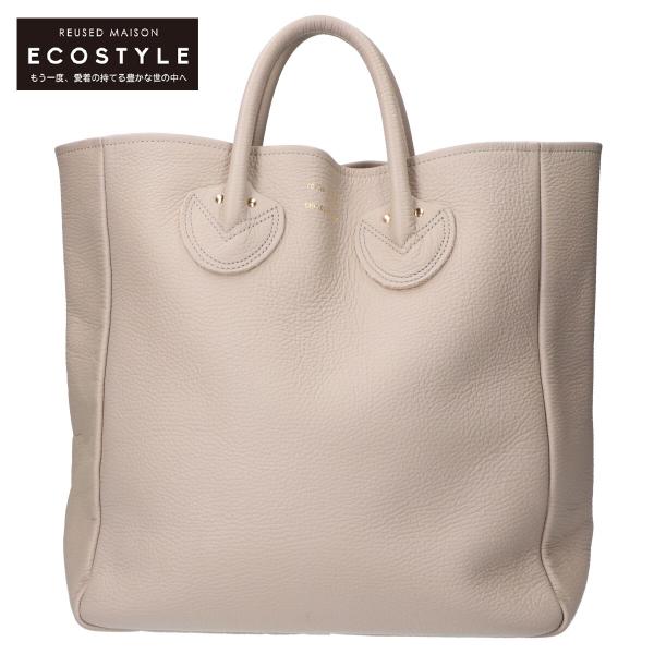 YOUNG & OLSEN トートバッグ M グレージュ 本革 シボレザー 新品同様 YOUNG ＆ OLSEN ヤングアンドオルセン EMBOSSED LEATHER TOTE