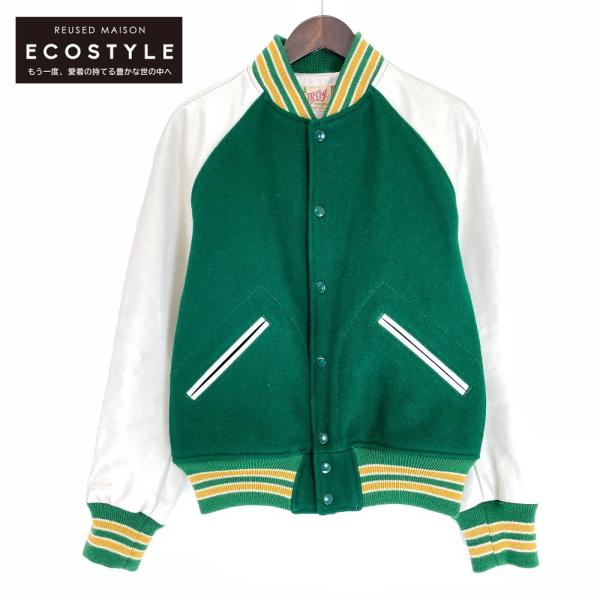 旧リアルマッコイズ McCOY SPORTSWEAR スタジャン 袖レザー 38 THE REAL McCOY'S - 希少旧マッコイ McCOY SPORTSWEAR 袖レザー