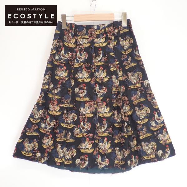 CARVEN カルヴェン ブラック 3160B6048 ニワトリジャカード スカート  