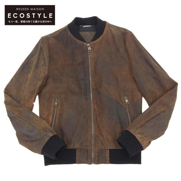 ドルチェ＆ガッバーナ ブラウン ロゴプレート MA-1 ブルゾン サイズ44