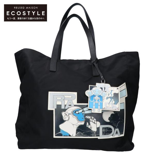 PRADA（プラダ） 美品/ 2VG019 コミックパッチ トートバッグ ブラック