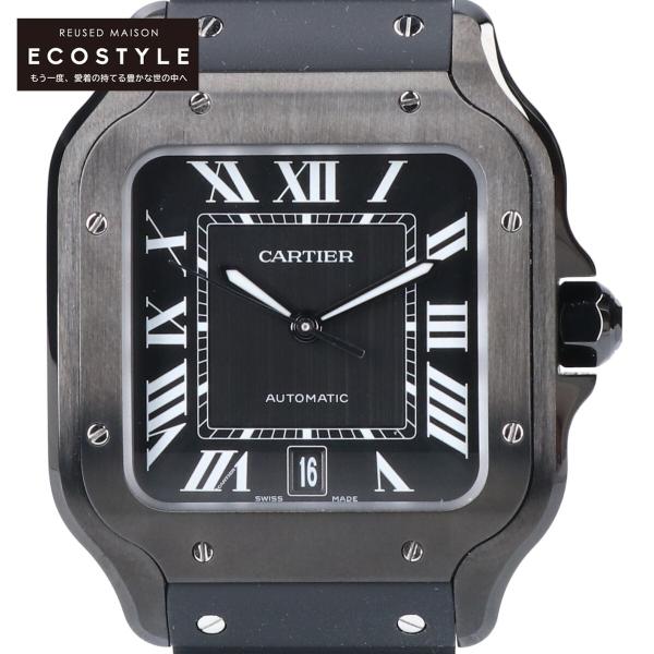 Cartier 自動巻き腕時計 ブラック Cartier（カルティエ） 美品/ SWWA0039 サントス ドゥ ウォッチLM