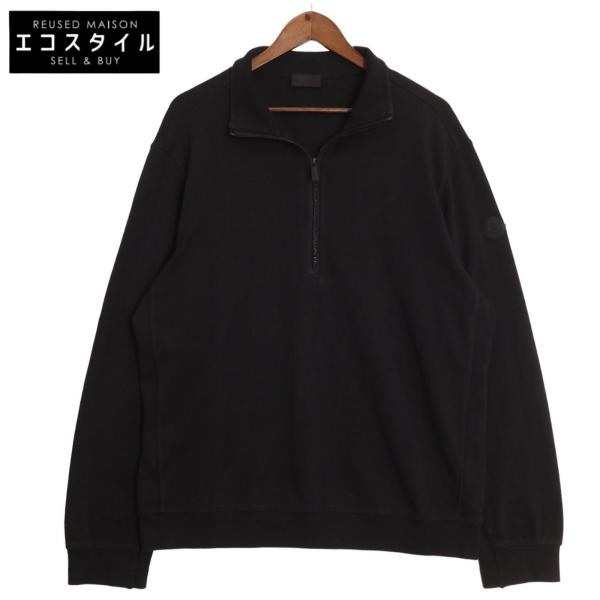 22年 MONCLER モンクレール マグリア ハーフジップ スウェット XL MONCLER（モンクレール） 22年製 ブラック MAGLIA MANICA LUNGA ハーフ
