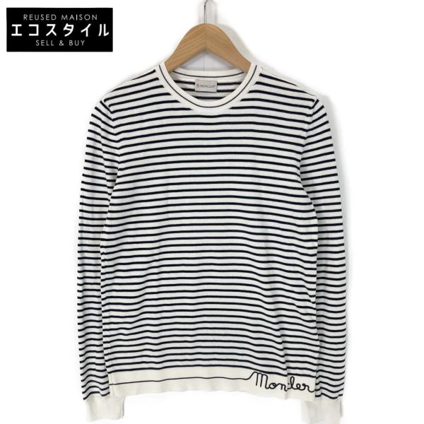 MONCLER モンクレール ホワイト 21年 GIROCOLLO TRICOT ボーダー MONCLER モンクレール ホワイト 21年 GIROCOLLO TRICOT ボーダー