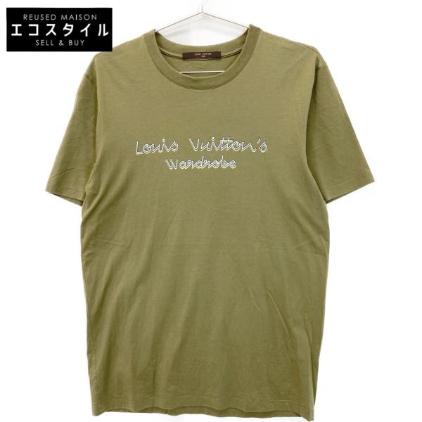 LOUIS VUITTON - ルイ　ヴィトン　トップス　ブラウス　36 カーキ LOUIS VUITTON ルイヴィトン カーキ ロゴプリント 半袖Tシャツ M