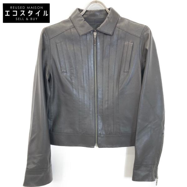 【美品】ランバンオンブルー ラムレザー ノーカラージャケット 38 ブレザー・ジャケット | LANVIN en Bleu | ランバン オン ブルー公式