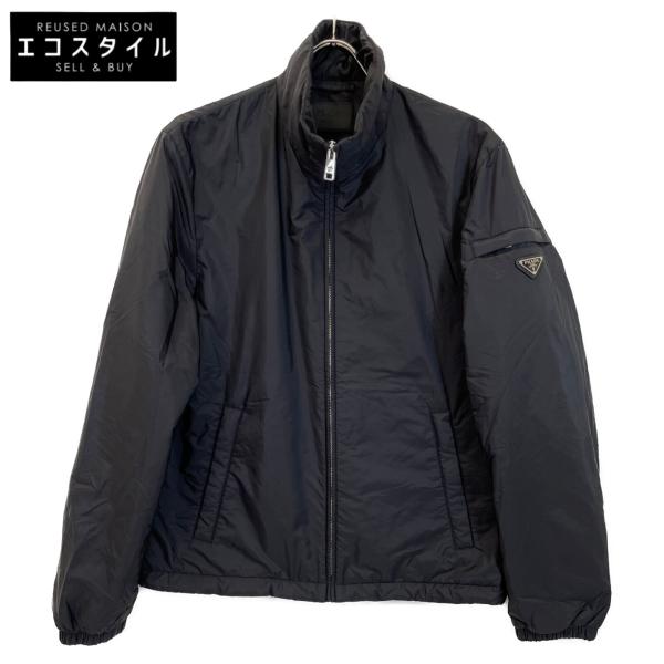未使用✨　PRADA ナイロン　ジャケット トライアングルプレート ブルゾン PRADA プラダ 19年製 ブラック トライアングルプレート ブルゾン
