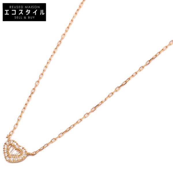 【お値下げ】ベルシオラ　クリスマス限定ネックレス 18金 ダイヤモンド 50cm 美品/ BELLESIORA ベルシオラ K18YG/ダイヤモンド0.14ct ハートトップ