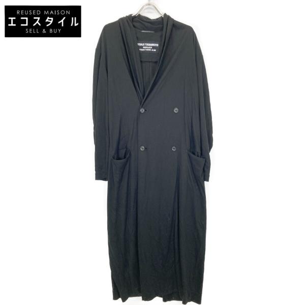 ヨウジヤマモトプールオム 18SS HW-C04-202 ブラック W-裁チ出シストールコート 1 wine-king_2889900000097995