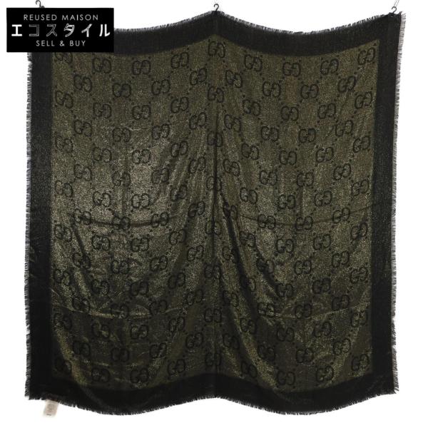 GUCCI 美品 グッチ ?694839 3G720 GGラメ ジャカード ショール