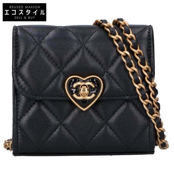 シャネルミニチェーンバッグ 希少価値抜群☆ソーブラック【CHANEL】ミニチェーンウォレット (CHANEL