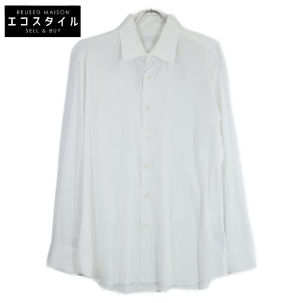 PRADA プラダ UCM608 F62 ホワイト ストレッチポプリンシャツ 42