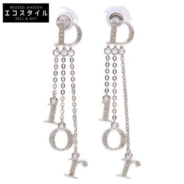 【美品】Dior ディオール ピアス ゴールド ピンクパール ロゴ チェーン ディオール ピアス DIOR TRIBALES EARRINGS メタル レジン