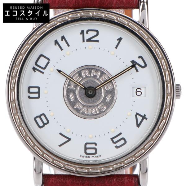HERMES セリエ　赤 レザーベルト 時計 HERMES セリエ 赤 レザーベルト 時計