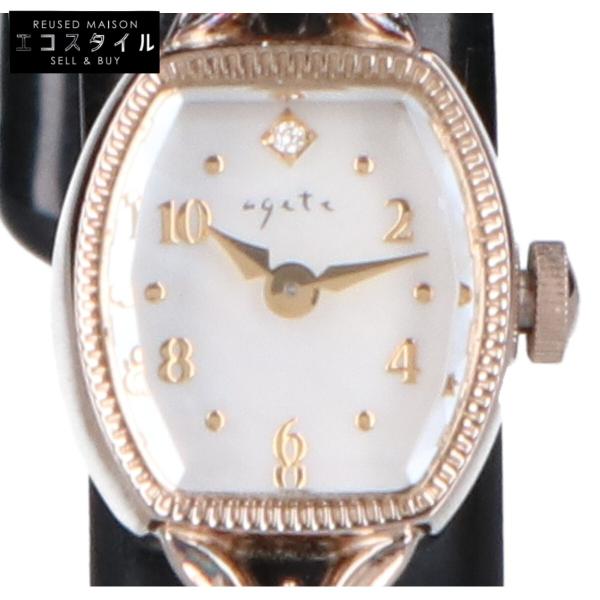 agete 美品/ アガット 10181120001-03-999 D:0.005 トノーフェイス  