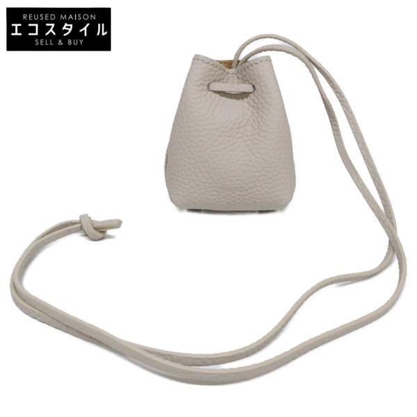 極美品✨大きいサイズ✨VASIC ヴァジック ボンド 肩掛け シボ革 グレージュ VASIC ヴァジック BOND ボンド ハンドバッグ 巾着バッグ 肩掛け