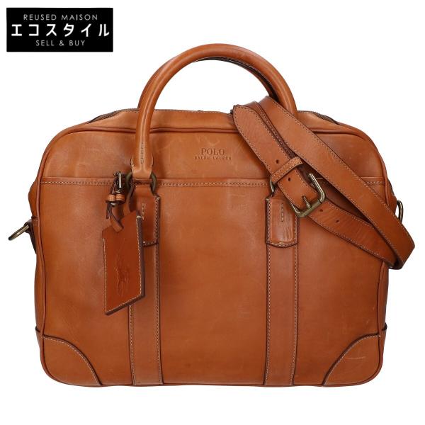 極美品 ポロラルフローレン オールレザー ビジネスバッグ 2way ブラウン POLO RALPH LAUREN ポロ ラルフローレン レザー 2WAY ビジネス