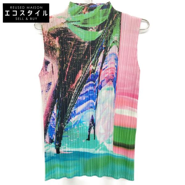プリーツプリーズ 新品同様 23AW PP33-JK671 TROPICAL WINTER ノースリーブトップス 3 PLEATS PLEASE プリーツプリーズ 美品 23AW PP33-JK671 ピンク