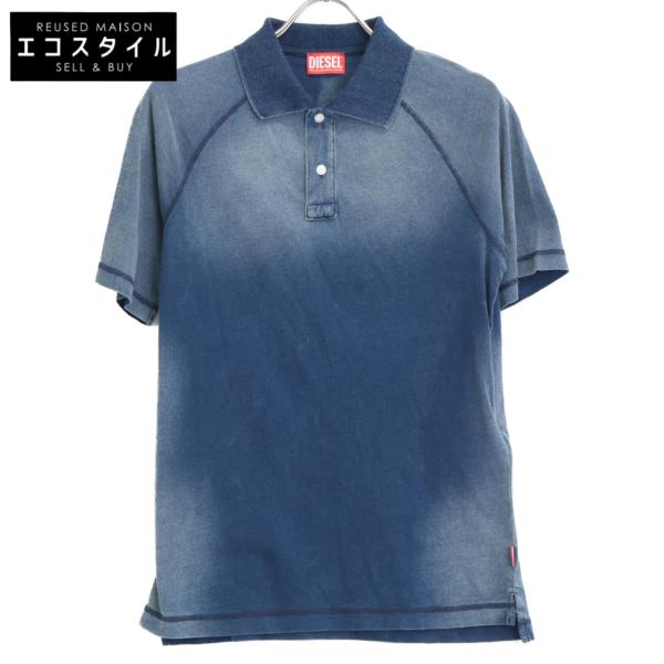 DIESEL ディーゼル T-RASMITH ブルー カラー ステッチ ポロシャツ XS DIESEL（ディーゼル） T-RASMITH ブルー カラー ステッチ ポロシャツ