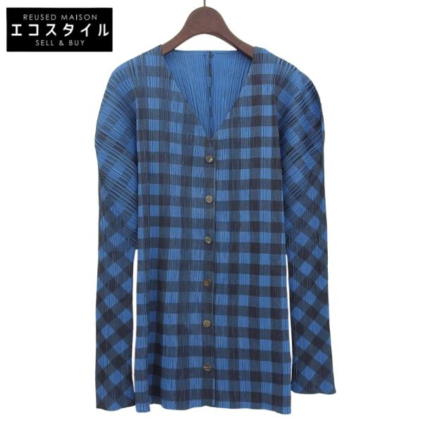 美品 PLEATS PLEASE プリーツプリーズ チェック カーディガン トップス