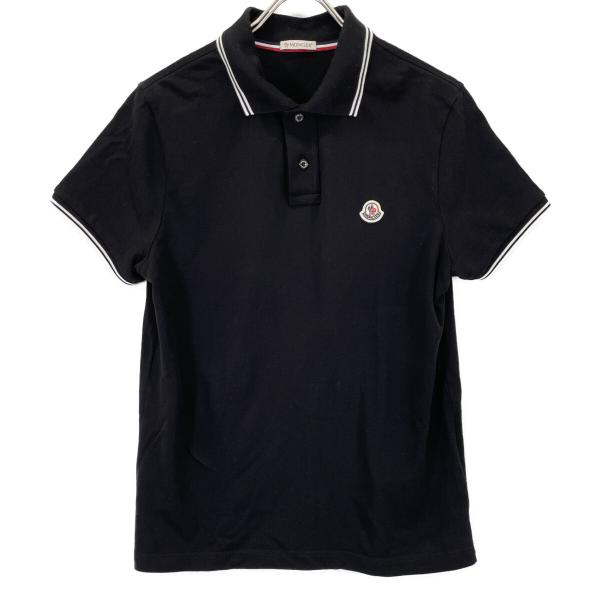 MONCLER MAGLIA POLO ワンポイント ポロシャツ サイズL MONCLER（モンクレール） ブラック 22年 MAGLIA POLO MANICA CORTA