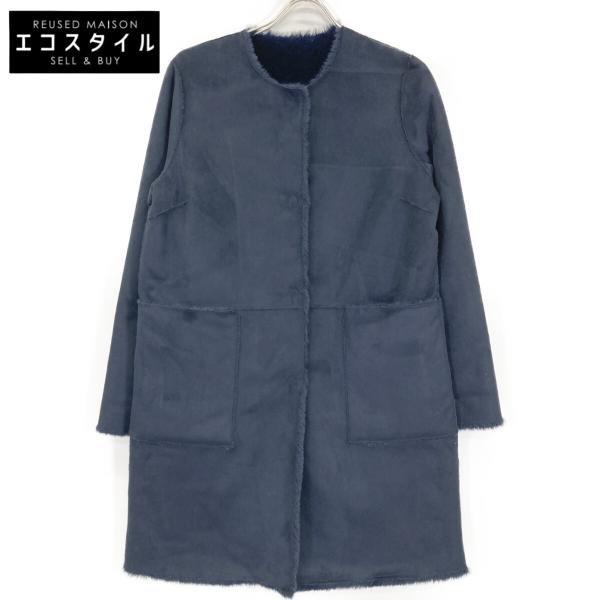 ANAYI（アナイ） ネイビー リバーシブルフェイクムートンコート