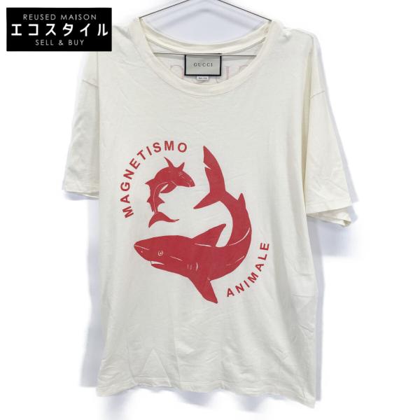 GUCCI グッチ 493117 アイボリー MAGNETISMO ANIMALE Tシャツ L GUCCI（グッチ） 493117 アイボリー MAGNETISMO ANIMALE Tシャツ