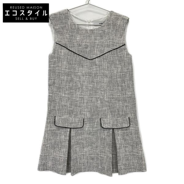 sheller シェリエ ホワイト SL172030606 ボックスプリーツツイードミニ