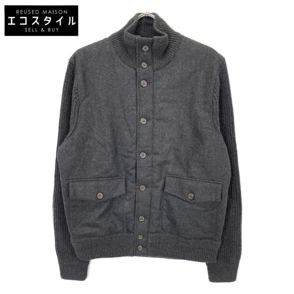 POLO RALPH LAUREN ポロ ラルフローレン ブラック ウールカシミヤ 中綿 ニット ブルゾン L POLO RALPH LAUREN（ポロ・ラルフローレン） ポロ ラルフローレン