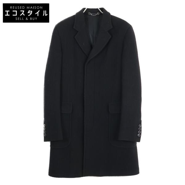 美品 GUCCI チェスターコート サイズ48R ウール ブラック 48WAF0 GUCCI（グッチ） ブラック 355316 ウール混 オーバーコート ブラック