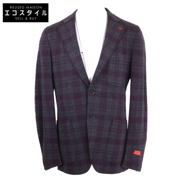 ISAIA イザイア 新品同様 007704 チェック柄 テーラード ニット