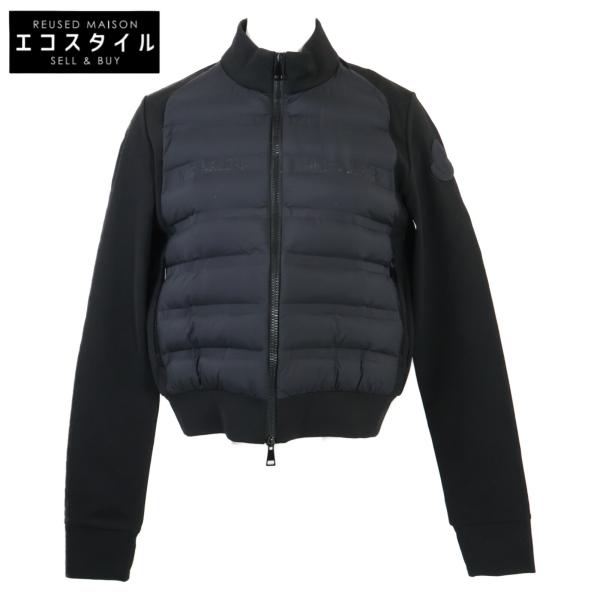 ［新品同様］モンクレール　トラックジャケット　ブルゾン　ブラック　1 MONCLER（モンクレール） 新品同様 MAGLIA CARDIGAN ダウン切替