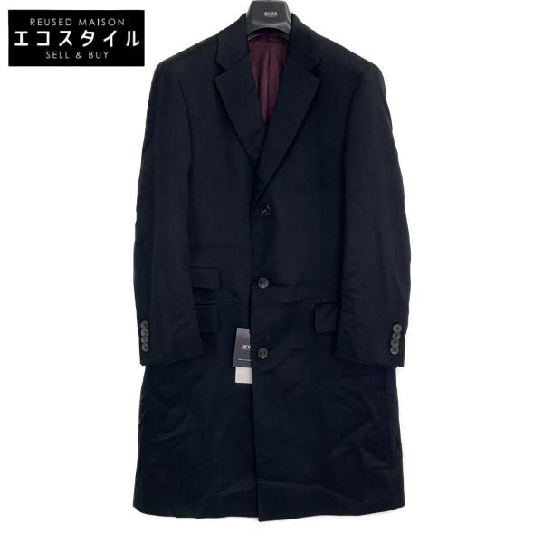 HUGO BOSS ヒューゴボス ブラック カシミヤ100 チェスターコート 表記