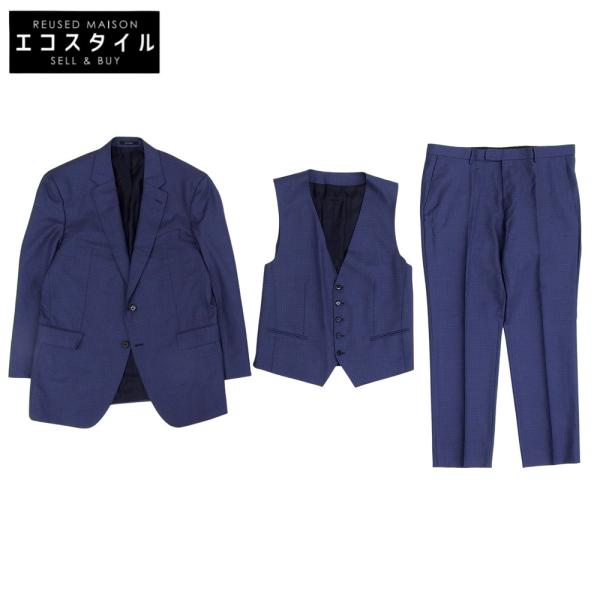 美品✨ヒューゴボス スーツ セットアップ 52 グアベロ Super120 紺 美品 HUGO BOSS ヒューゴボス コロンボ Hervers 3P スーツ