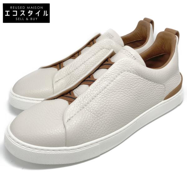 新品同様 ZEGNA ゼニア S4667Z レザー Triple Stitch スニーカー
