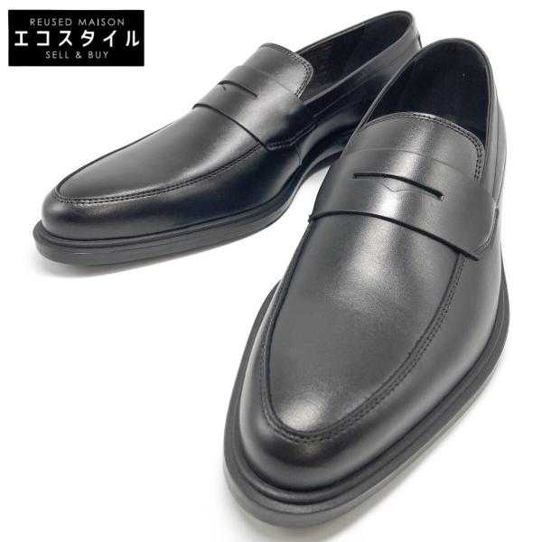 ヒューゴボス 50517196 001 ラバーソール デザイン レザー ペニー ローファー 42 新品同様 HUGO BOSS ヒューゴボス 50517196 001 ラバーソール デザイン