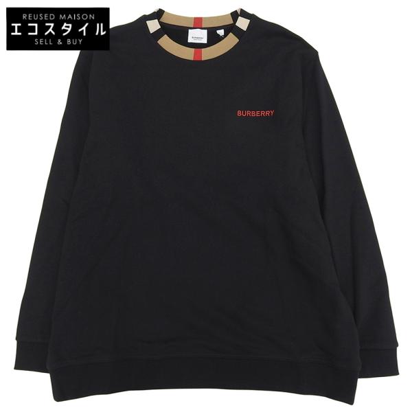 BURBERRY バーバリー 新品同様 コットン ロゴ トレーナー トップス メンズ ブラック XXL 8078104 XXL BURBERRY（バーバリー） 新品同様 コットン ロゴ トレーナー トップス