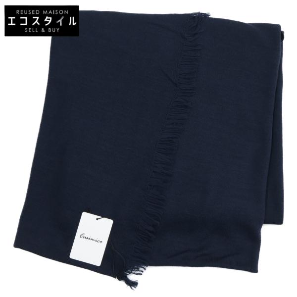 カシミコ 【新品同様】25TBK-01 カシミヤ 新品同様 CASIMICO カシミコ 25TBK-01 カシミヤ マフラー ネイビー