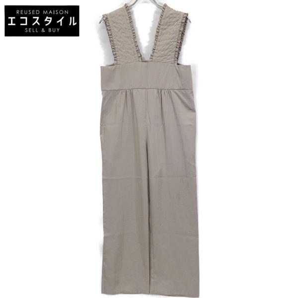 ※yori ヨリ ※ サテンフリルサロペット ※ ベージュ yori ヨリ YR2224-121AW グレー サテンフリルサロペット