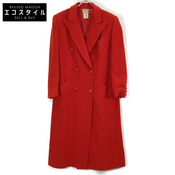 CELINE（セリーヌ） レッド カシゴラ×ウール ダブル ロングコート