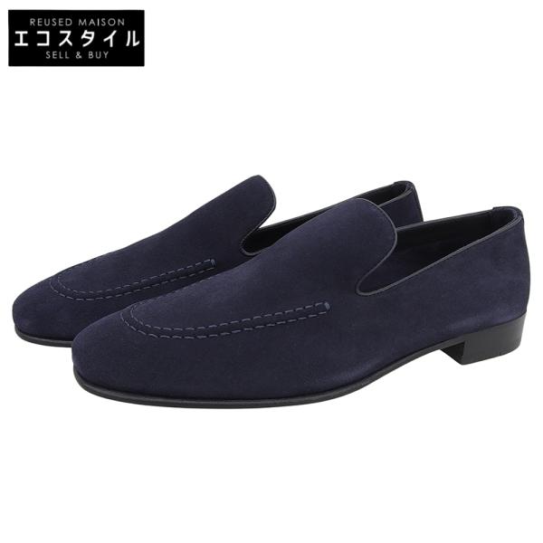 MANOLO BLAHNIK マノロブラニク  新品同様 TRURO スエード ローファー シューズ メンズ ネイビー 6 1/2 324-2905-0009 6 1/2 MANOLO BLAHNIK（マノロブラニク） 新品同様 TRURO スエード