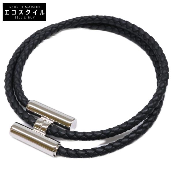 美品 HERMES エルメス トゥルニ トレッセ レザー ブレスレット メンズ
