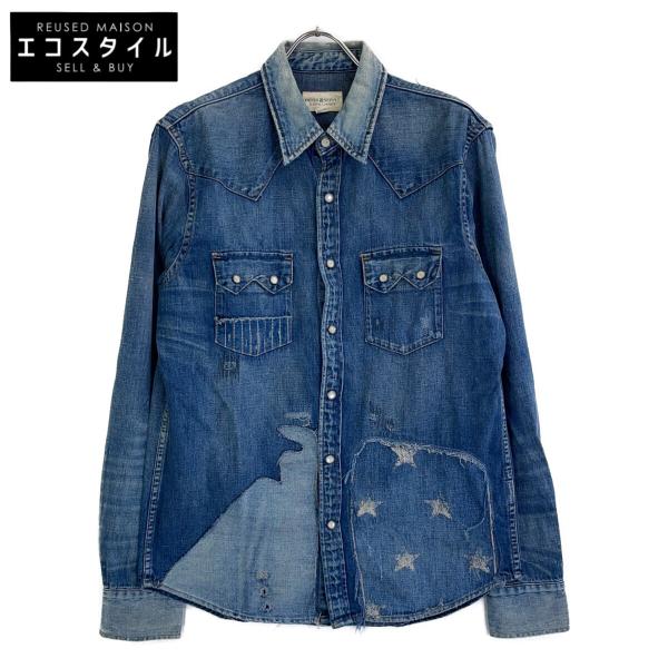 ラルフローレン ウエスタン デニムシャツ ダメージ加工 S　NO1175 ラルフローレン ウエスタン デニムシャツ ダメージ加工 S NO1175