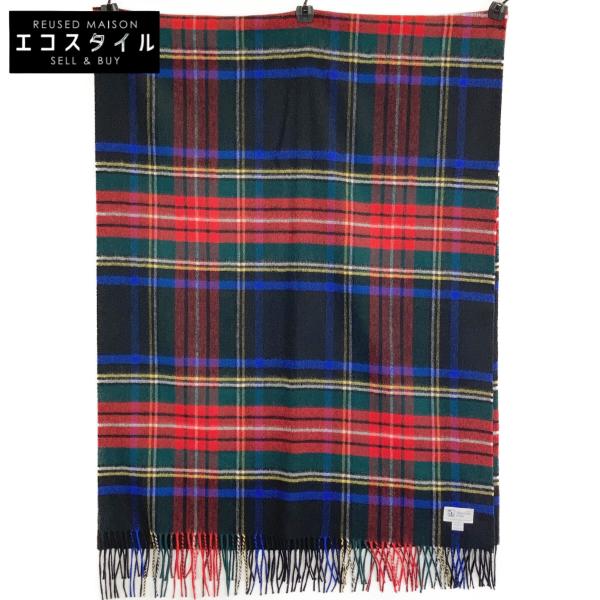 美品 ジョンストンズ カシミヤマフラー ストール モノトーンタータン 美品 Johnstons ジョンストンズ カシミヤ100 タータンチェック