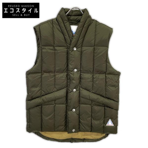 美品/  Cape HEIGHTS ケープハイツ for YMC ノーカラー ダウン ベスト S カーキ メンズ