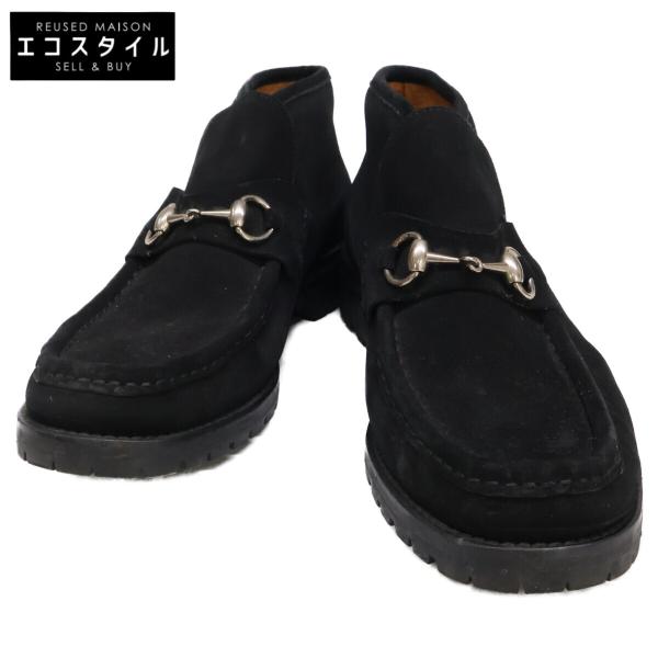 グッチ　ホースビットチャッカブーツ　スエード 黒 114 0067 41.5 GUCCI（グッチ） 114 0067/4 ホースビット スエード チャッカブーツ 42